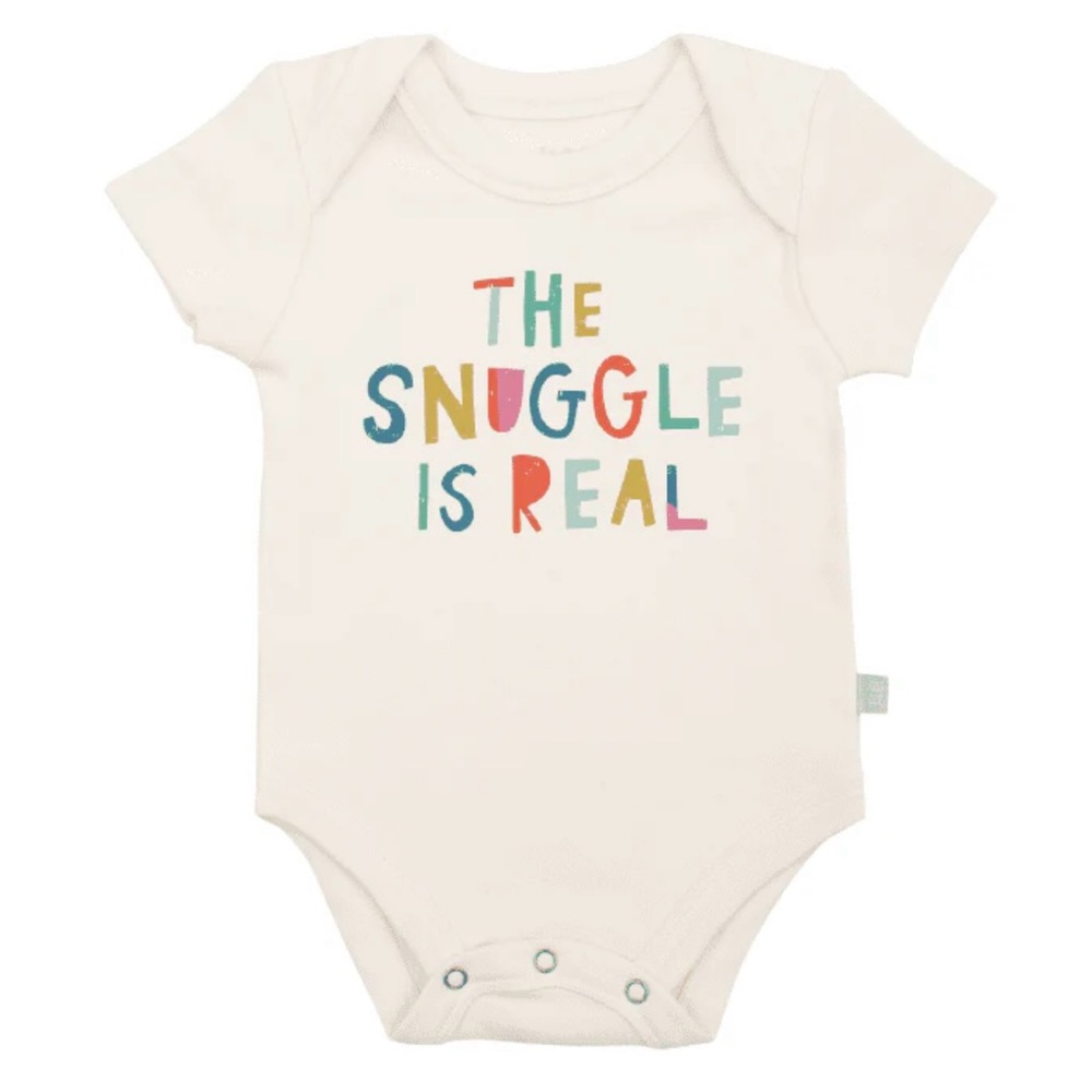 Finn + Emma The Snuggle Is Real Short Sleeve Onesie Organic Cotton 3-6 Months